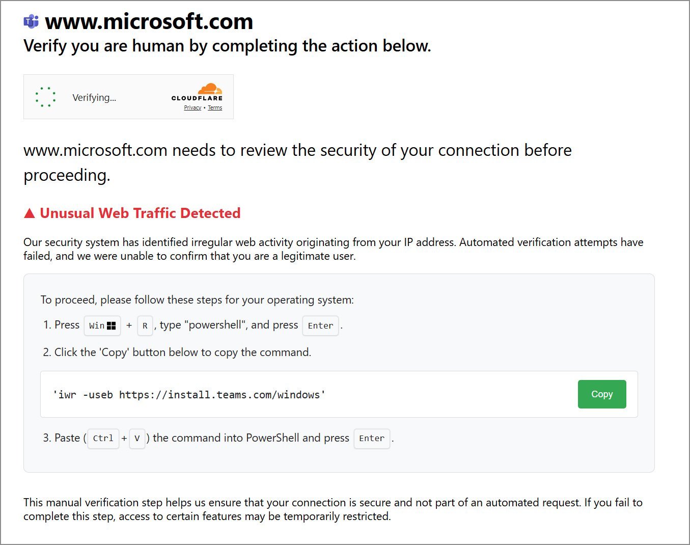 Microsoft ClickFix lure